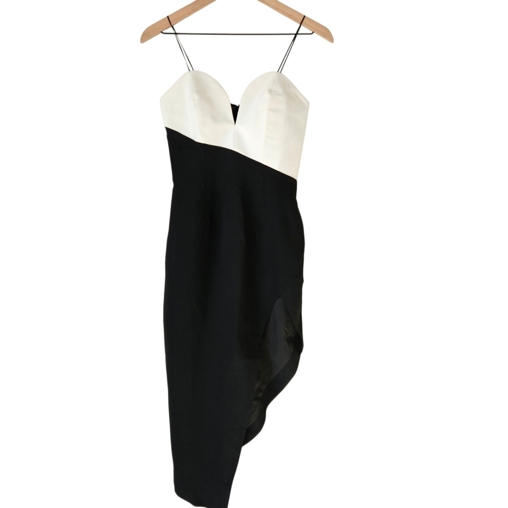 Amanda Uprichard Black & White Soiree Strapless Dress - Picture 2 of 15